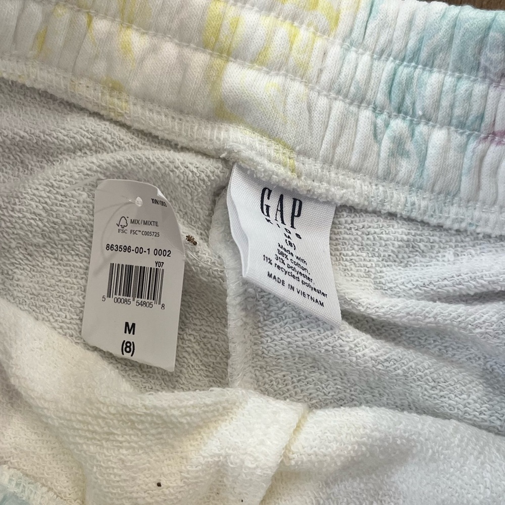 GAP Girls Pull On Jersey Shorts, White, Swirl Design, NEW - Picture 9 of 9